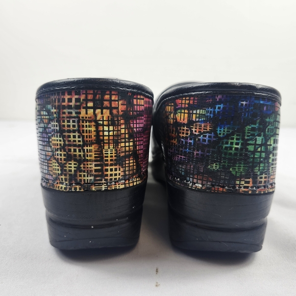 Dansko Multicolor Grid-Pattern Clogs - Picture 5 of 9